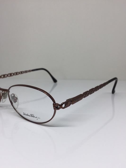 Vintage Salvatore Ferragamo SF 1533 Brown Eyeglasses - Super Vision Optical