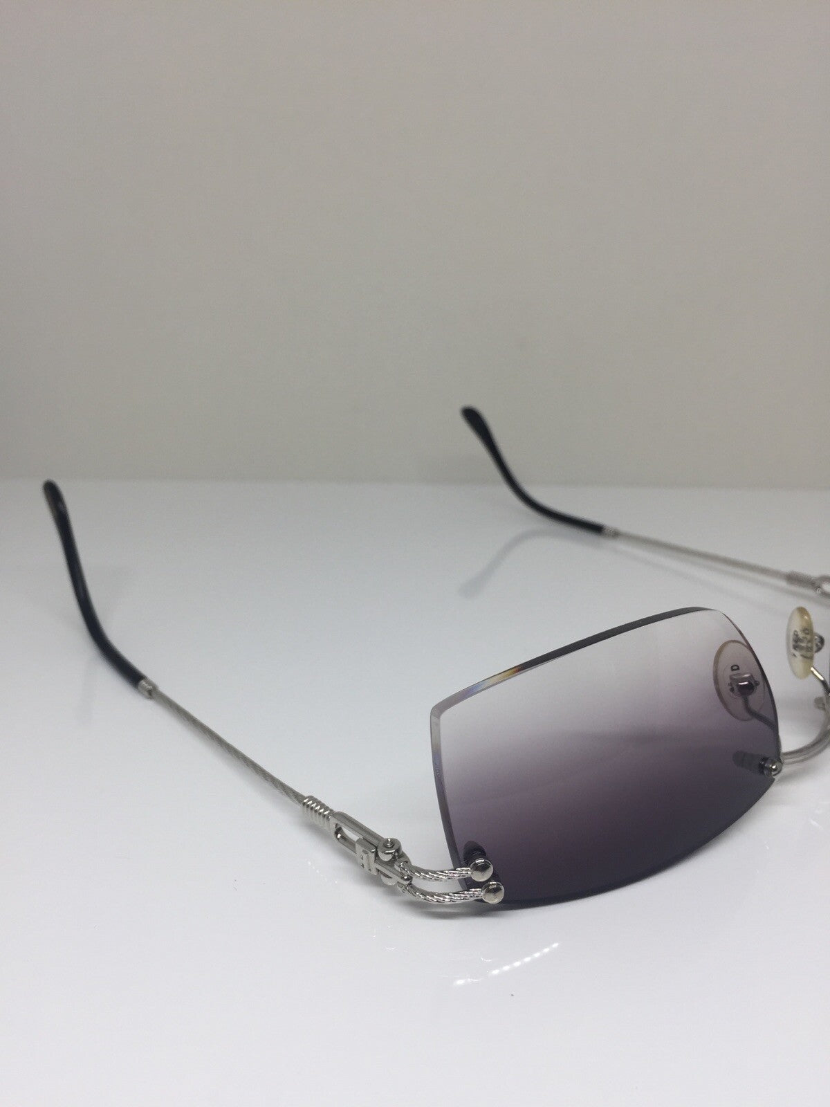 Vintage Fred Lunettes Orcade F4 Rimless Sunglasses Silver Sunglasses - Super Vision Optical