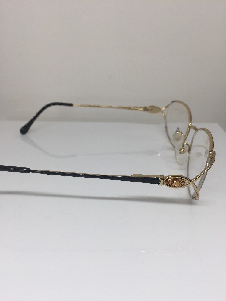 Vintage Fendi F82 BLACK VELVET Gold Sunglasses - Super Vision Optical