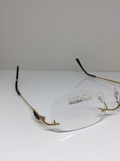 Vintage Daniel Swarovski S065/20 6051 55/21 Gold Eyeglasses - Super Vision Optical
