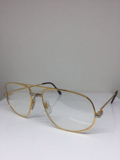 Vintage Cartier Romance Santos Gold Eyeglasses - Super Vision Optical