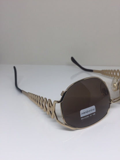 Vintage Saint Laurent YSL 6031 Gold Sunglasses - Super Vision Optical