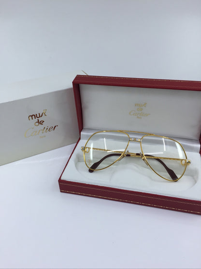 Vintage Cartier Cartier Vendome Santos Gold Eyeglasses - Super Vision Optical