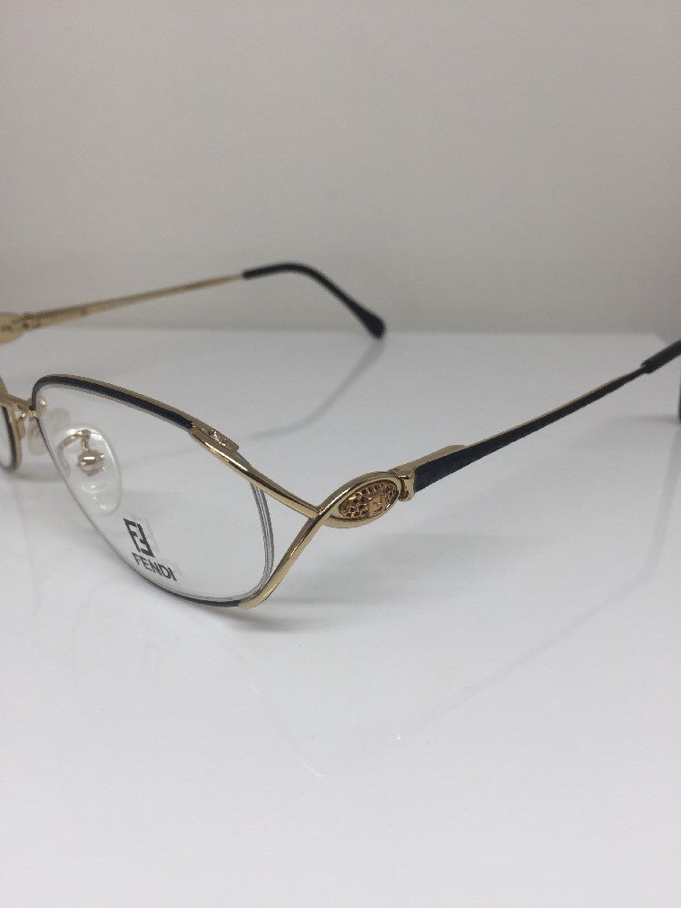Vintage Fendi F82 BLACK VELVET Gold Sunglasses - Super Vision Optical