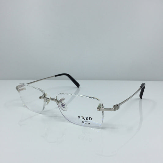 Vintage Fred Lunettes Manhattan F1 Silver Eyeglasses - Super Vision Optical