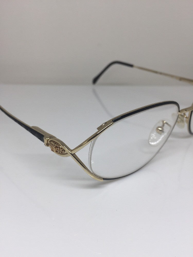Vintage Fendi F82 BLACK VELVET Gold Sunglasses - Super Vision Optical