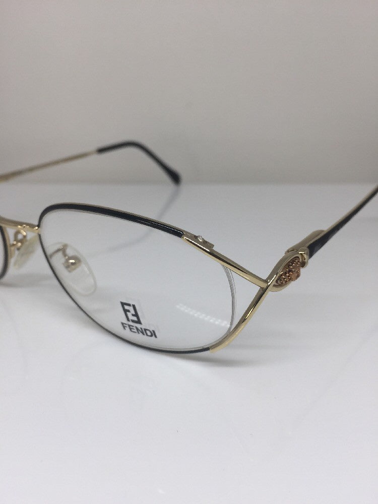Vintage Fendi F82 BLACK VELVET Gold Sunglasses - Super Vision Optical