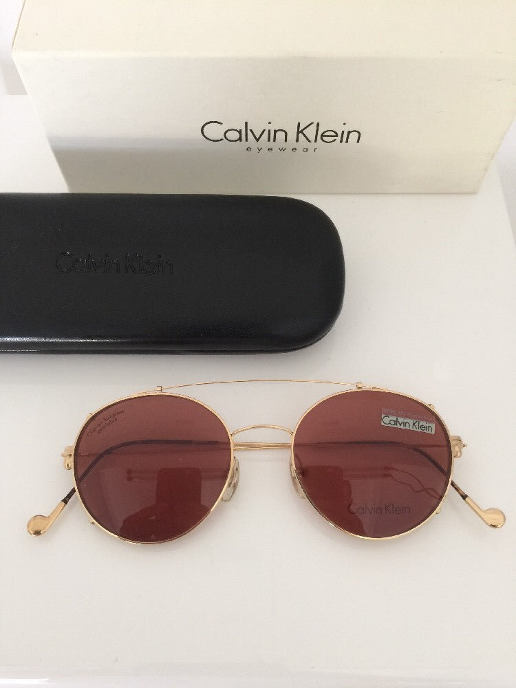Vintage Calvin Klein CK 114 Gold Sunglasses - Super Vision Optical