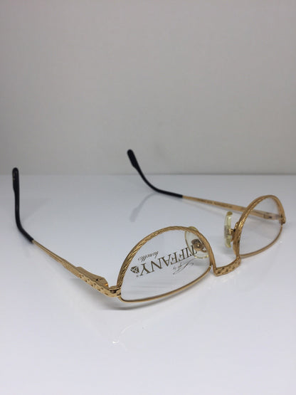 Vintage Tiffany Lunettes Tiffany Lunettes T77 Gold Sunglasses - Super Vision Optical