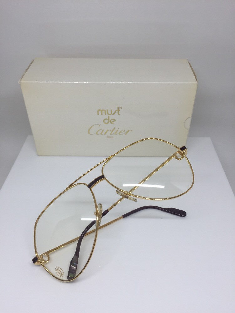Vintage Cartier Cartier Vendome Laque Bordeaux Gold Sunglasses - Super Vision Optical