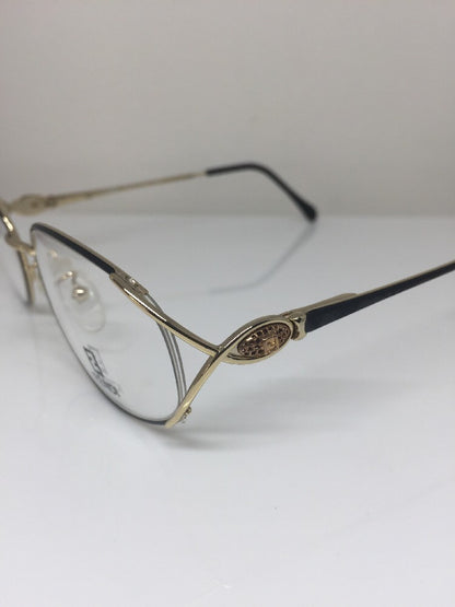 Vintage Fendi F82 BLACK VELVET Gold Sunglasses - Super Vision Optical