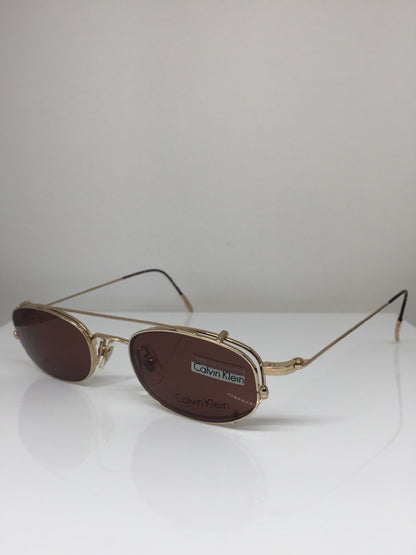 Vintage Calvin Klein CK 145 Gold Sunglasses - Super Vision Optical
