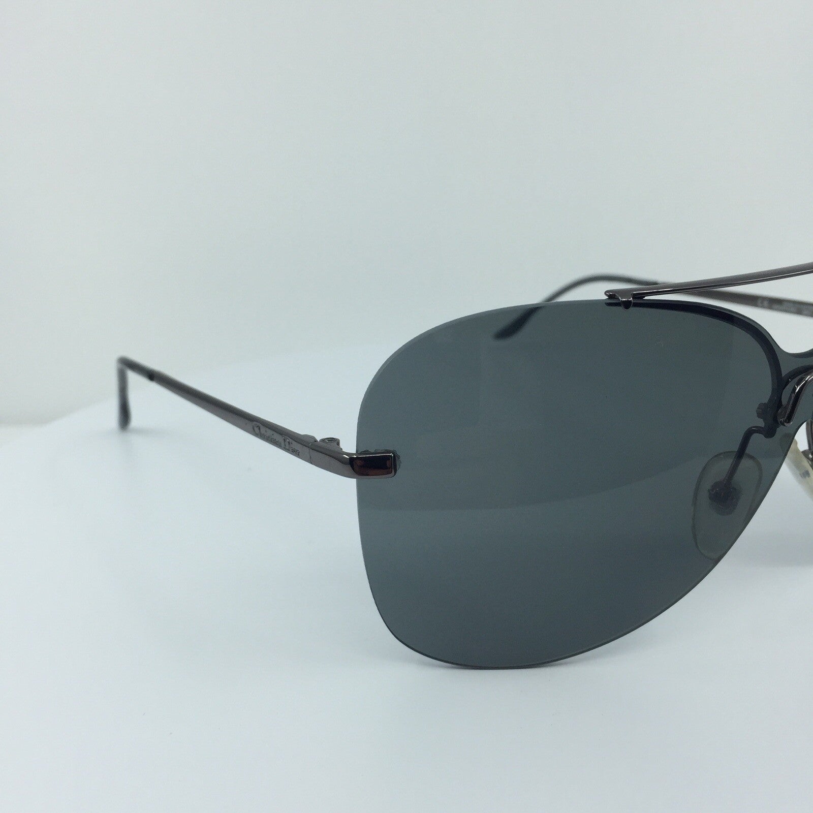 Vintage Dior Christian Dior Aviator Gunmetal Sunglasses - Super Vision Optical