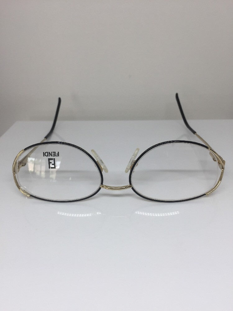 Vintage Fendi F82 BLACK VELVET Gold Sunglasses - Super Vision Optical