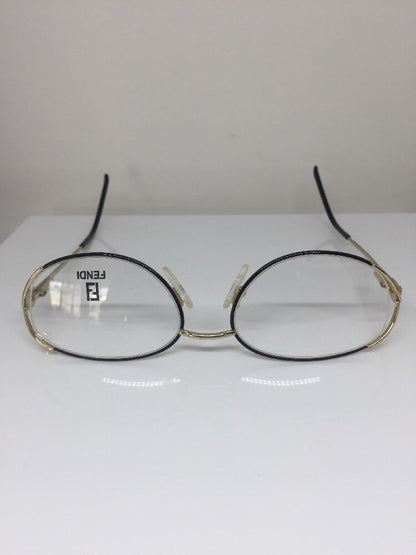Vintage Fendi F82 BLACK VELVET Gold Sunglasses - Super Vision Optical