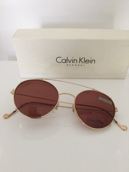 Vintage Calvin Klein CK 114 Gold Sunglasses - Super Vision Optical