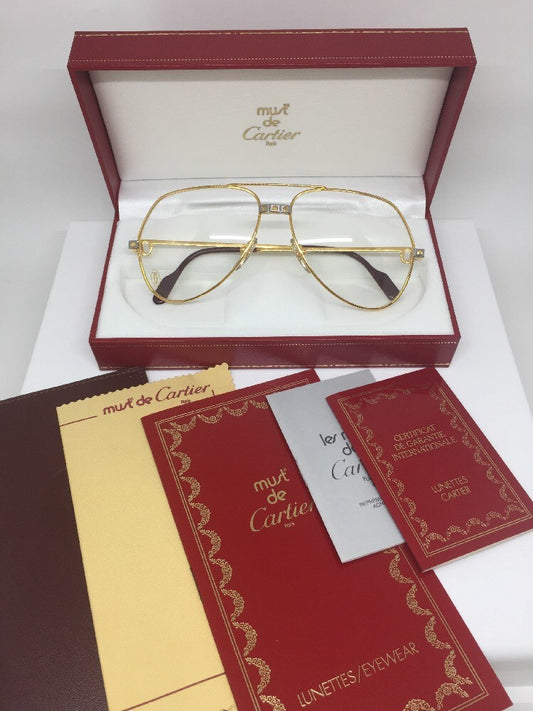 Vintage Cartier Cartier Vendome Santos Gold Sunglasses - Super Vision Optical