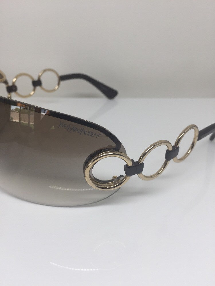 Vintage Saint Laurent YSL 6115/S Gold Sunglasses - Super Vision Optical