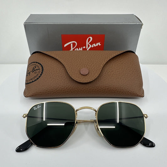 Vintage Ray-Ban RB3548N 001 51-21 Gold Sunglasses - Super Vision Optical