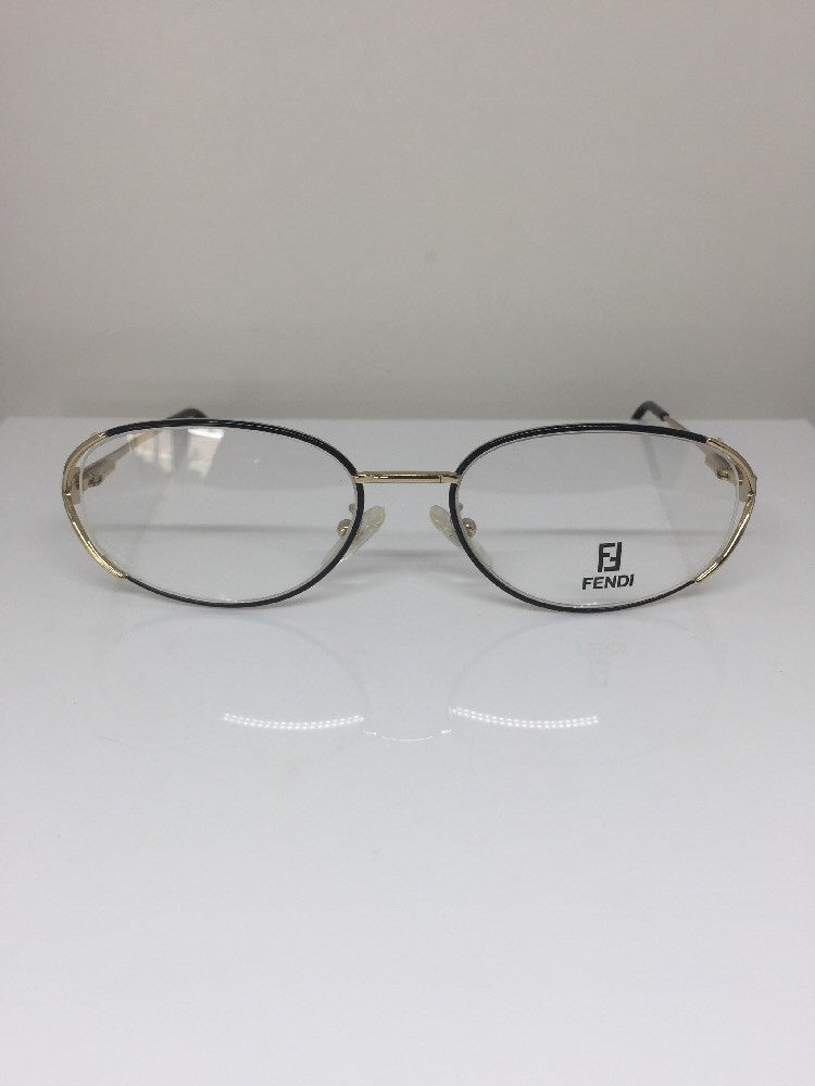 Vintage Fendi F82 BLACK VELVET Gold Sunglasses - Super Vision Optical