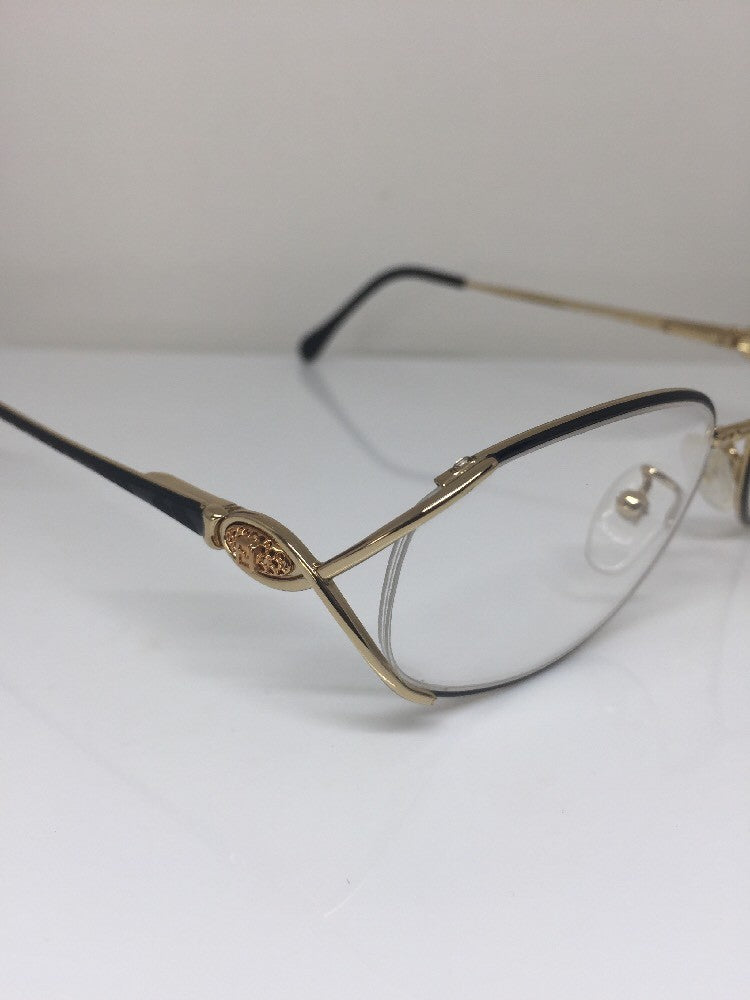 Vintage Fendi F82 BLACK VELVET Gold Sunglasses - Super Vision Optical