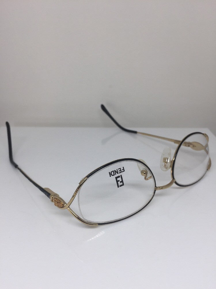 Vintage Fendi F82 BLACK VELVET Gold Sunglasses - Super Vision Optical