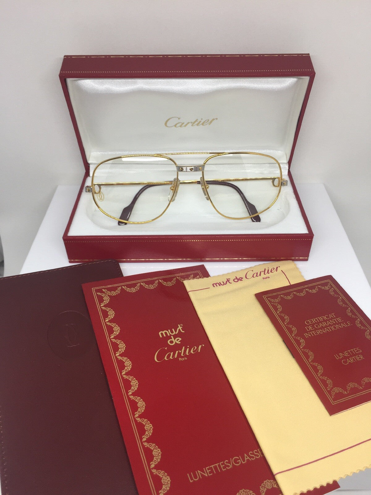 Vintage Cartier Romance Santos Gold Eyeglasses - Super Vision Optical