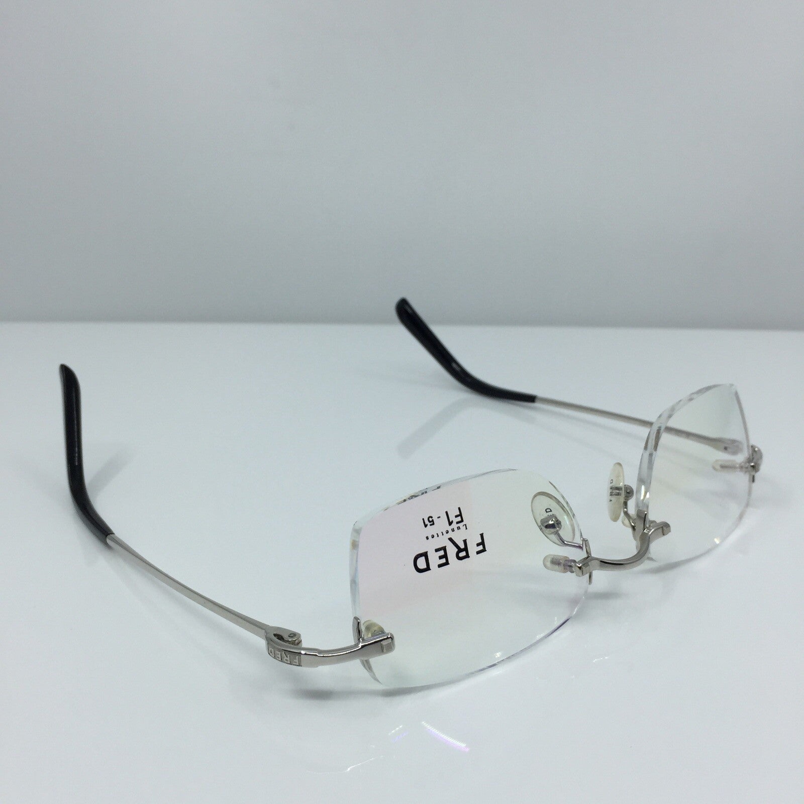 Vintage Fred Lunettes Manhattan F1 Silver Eyeglasses - Super Vision Optical