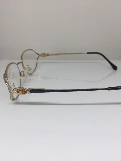 Vintage Fendi F82 BLACK VELVET Gold Sunglasses - Super Vision Optical