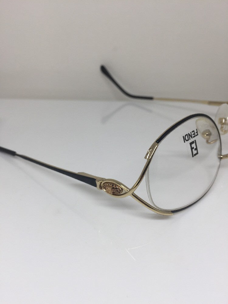 Vintage Fendi F82 BLACK VELVET Gold Sunglasses - Super Vision Optical