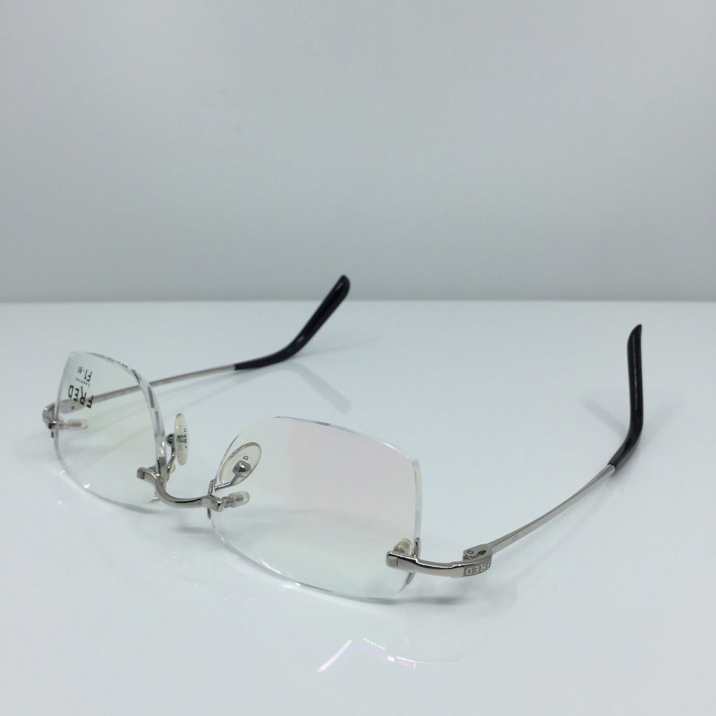 Vintage Fred Lunettes Manhattan F1 Silver Eyeglasses - Super Vision Optical