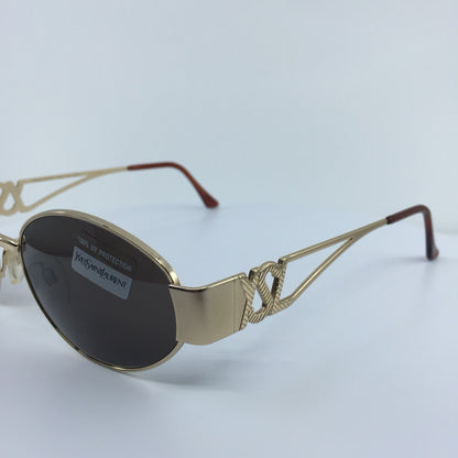 Vintage Saint Laurent YSL 6039 Gold Sunglasses - Super Vision Optical