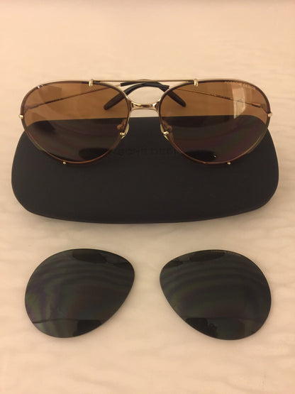 Vintage Porsche Design P1002-B Gold Sunglasses - Super Vision Optical
