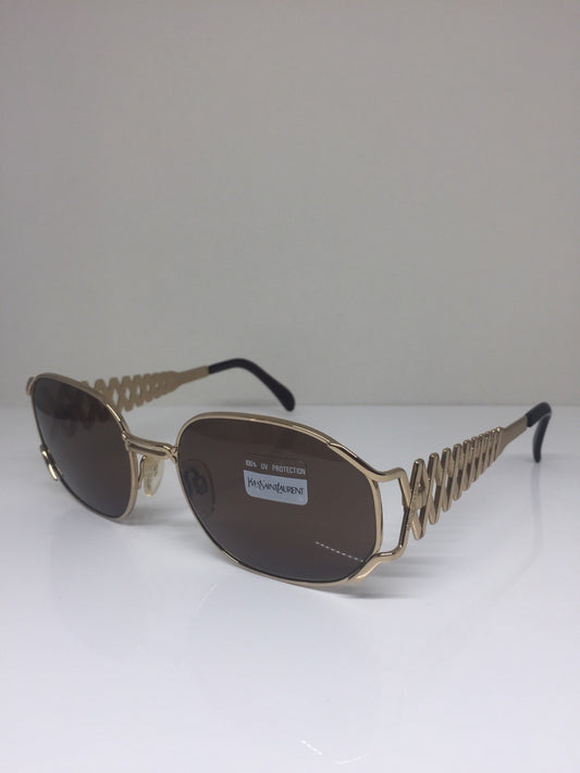 Vintage Saint Laurent YSL 6031 Gold Sunglasses - Super Vision Optical
