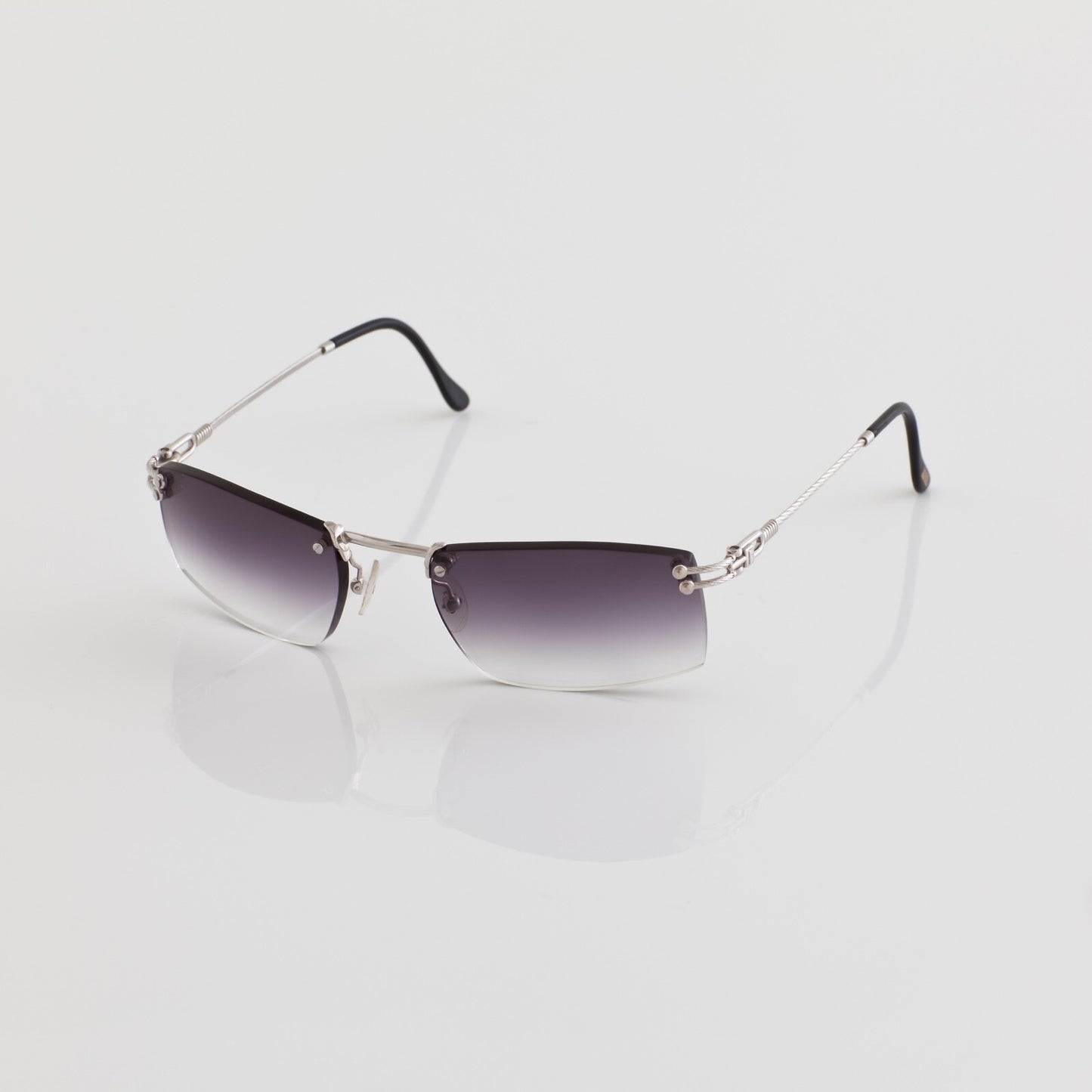 Vintage Fred Lunettes Orcade F4 Rimless Sunglasses Silver Sunglasses - Super Vision Optical