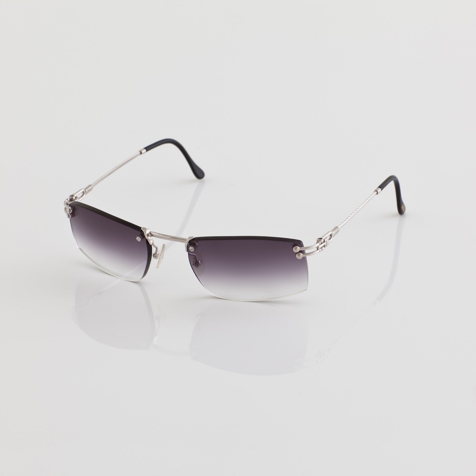 Vintage Fred Lunettes Orcade F4 Rimless Sunglasses Silver Sunglasses - Super Vision Optical