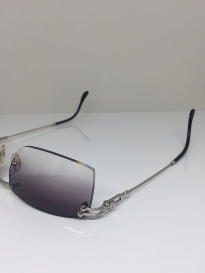 Vintage Fred Lunettes Orcade F4 Rimless Sunglasses Silver Sunglasses - Super Vision Optical