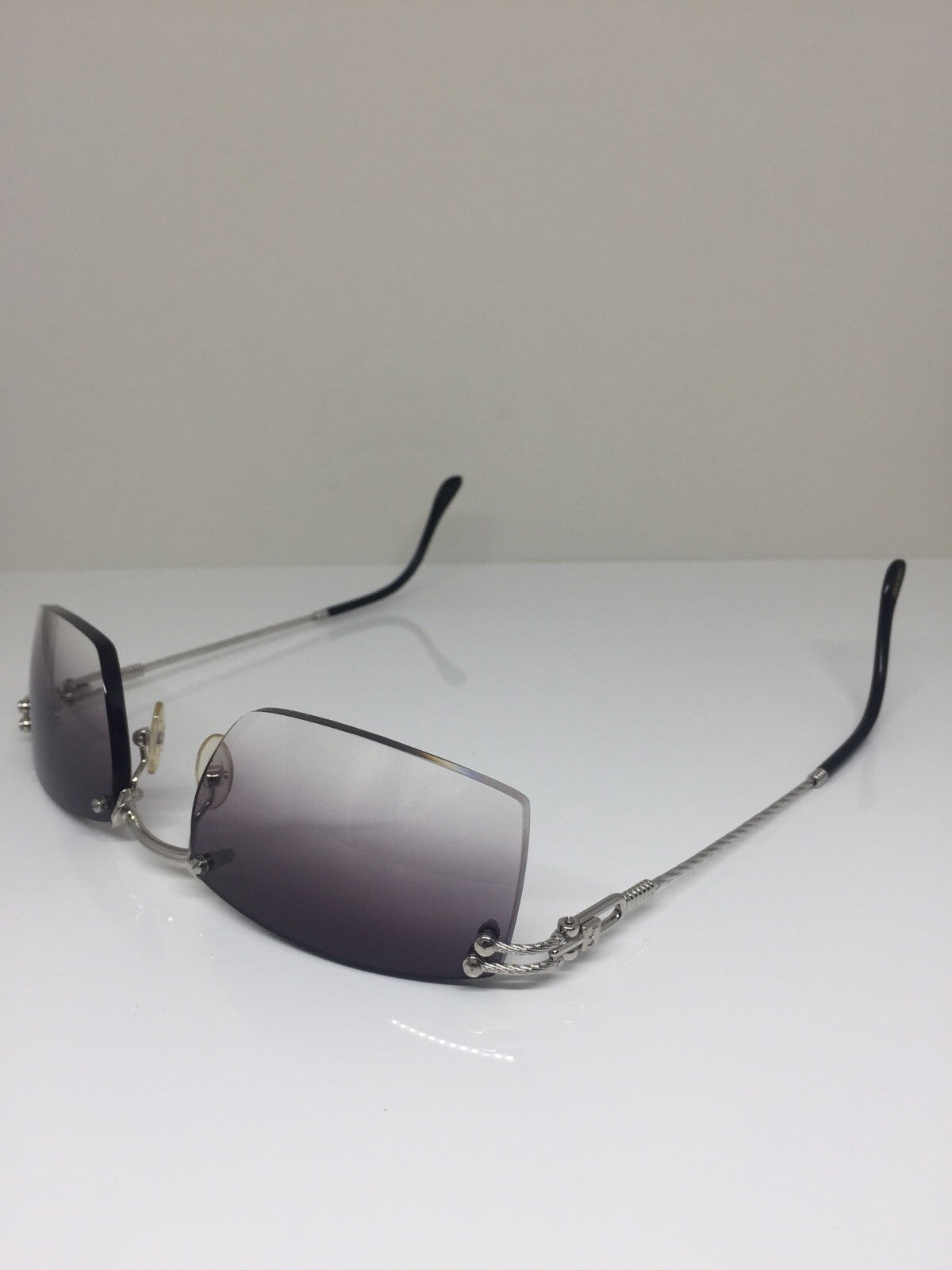 Vintage Fred Lunettes Orcade F4 Rimless Sunglasses Silver Sunglasses - Super Vision Optical