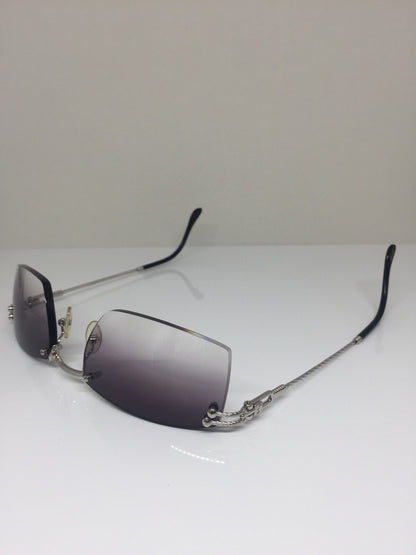 Vintage Fred Lunettes Orcade F4 Rimless Sunglasses Silver Sunglasses - Super Vision Optical