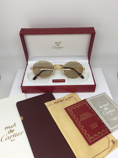 Vintage Cartier Saint Honore Limited Series Gold Sunglasses - Super Vision Optical