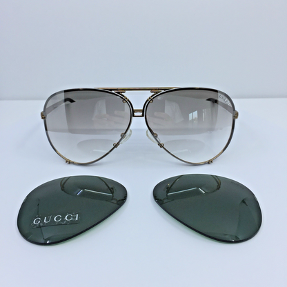 Vintage Gucci GG 1687/S Gold Sunglasses - Super Vision Optical