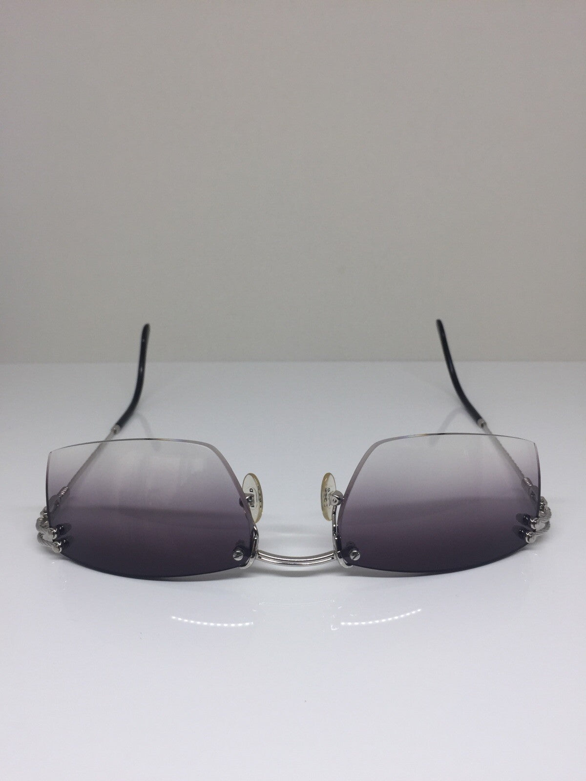 Vintage Fred Lunettes Orcade F4 Rimless Sunglasses Silver Sunglasses - Super Vision Optical