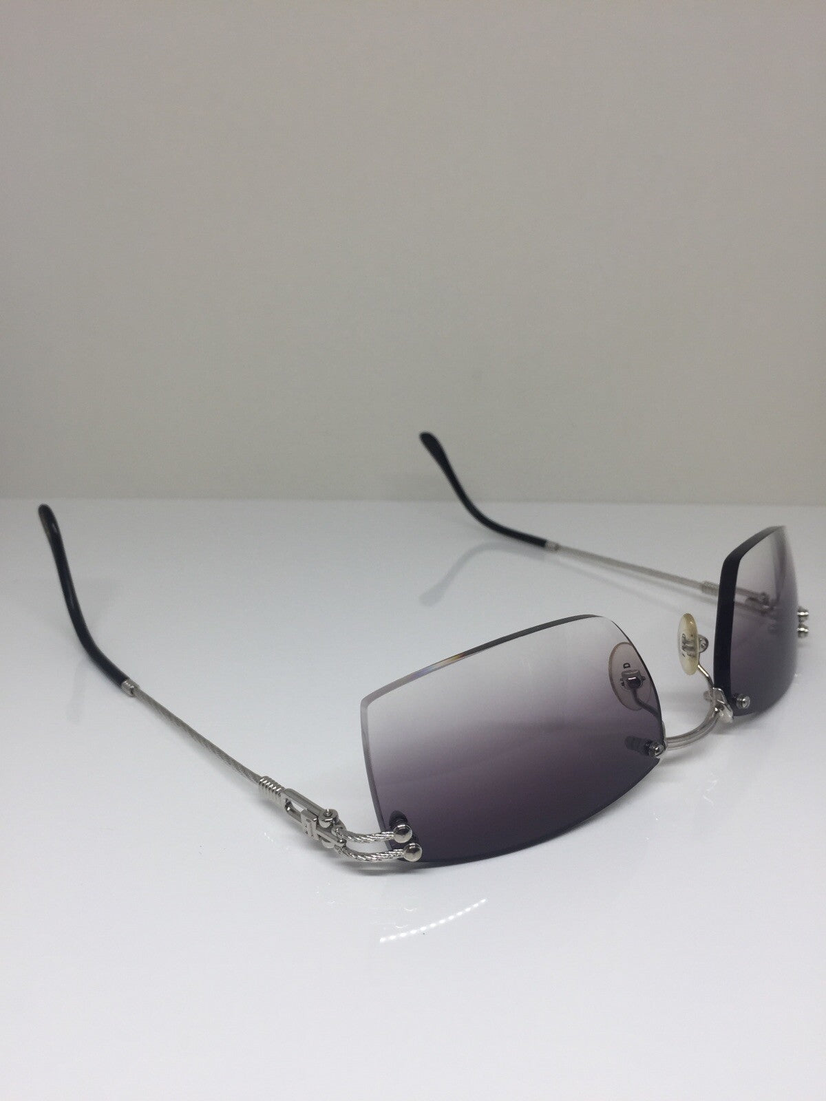 Vintage Fred Lunettes Orcade F4 Rimless Sunglasses Silver Sunglasses - Super Vision Optical