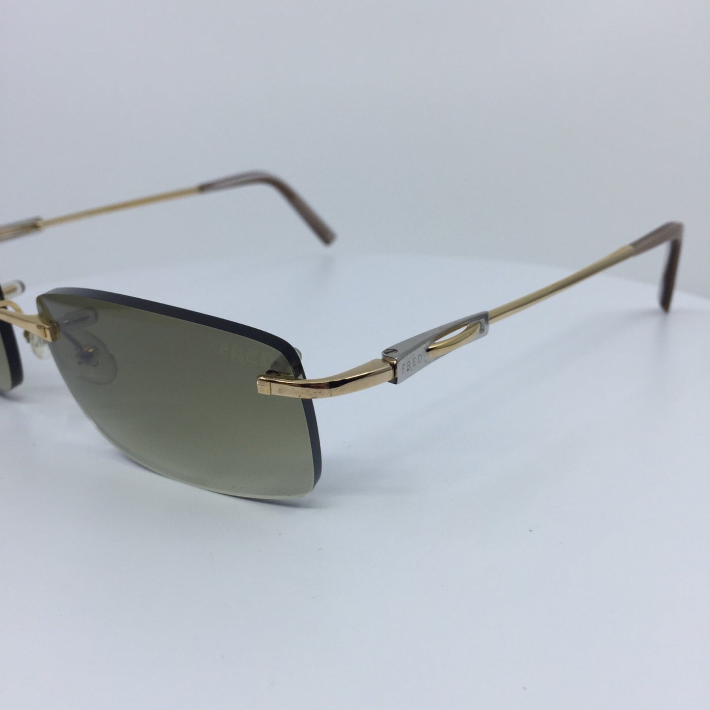 Vintage Fred Lunettes Fred Cayman F6 Solaire 201 Sunglasses Gold Sunglasses - Super Vision Optical