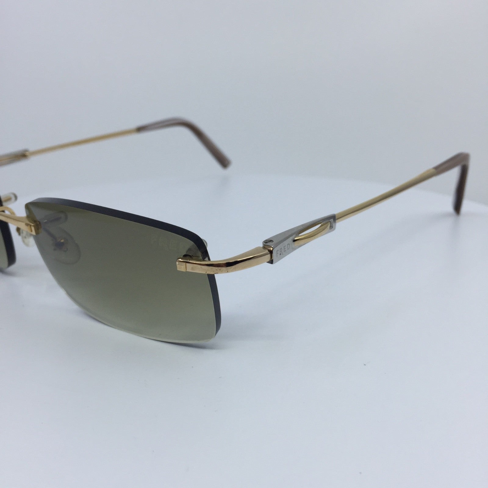 Vintage Fred Lunettes Fred Cayman F6 Solaire 201 Sunglasses Gold Sunglasses - Super Vision Optical