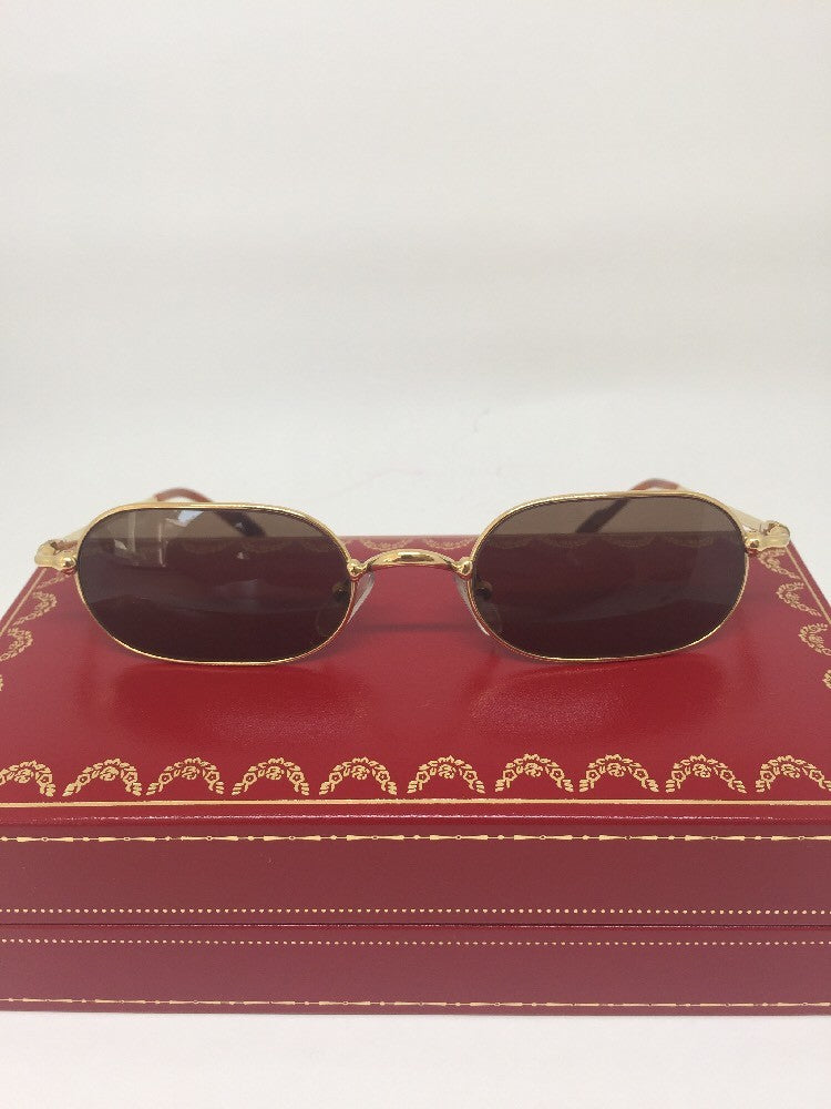 Vintage Cartier Cartier Orfy Thin Rim Gold Sunglasses - Super Vision Optical
