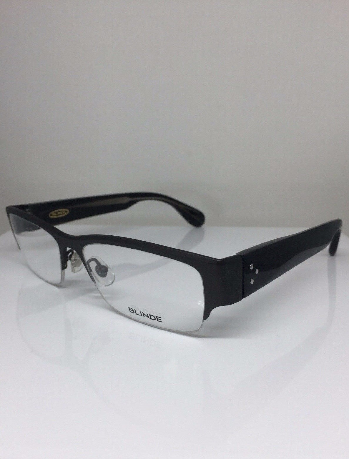 Vintage Blinde By Richard Walker Goin, Goin, Gone Gunmetal Eyeglasses - Super Vision Optical