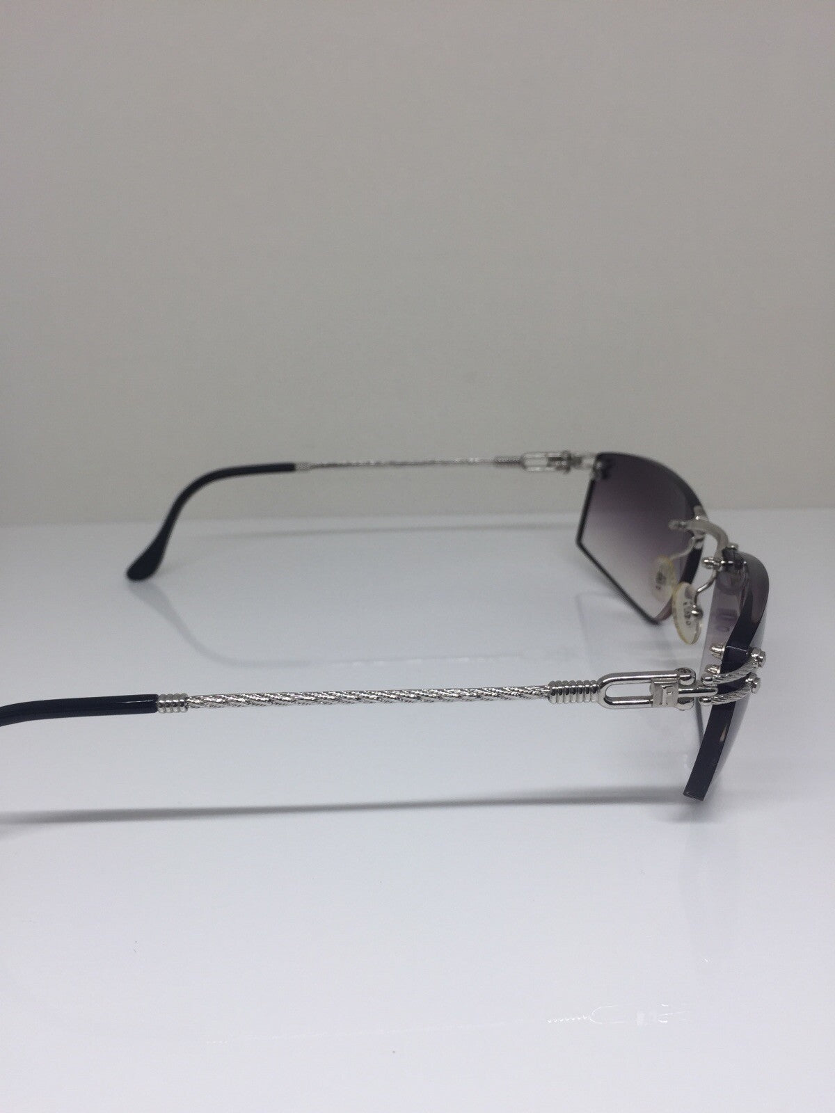 Vintage Fred Lunettes Orcade F4 Rimless Sunglasses Silver Sunglasses - Super Vision Optical