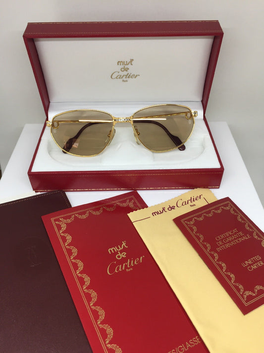 Vintage Cartier Panthere Windsor Gold Sunglasses - Super Vision Optical