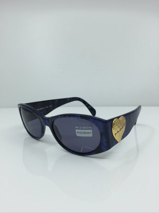 Vintage Saint Laurent YSL 6531 Blue Sunglasses - Super Vision Optical